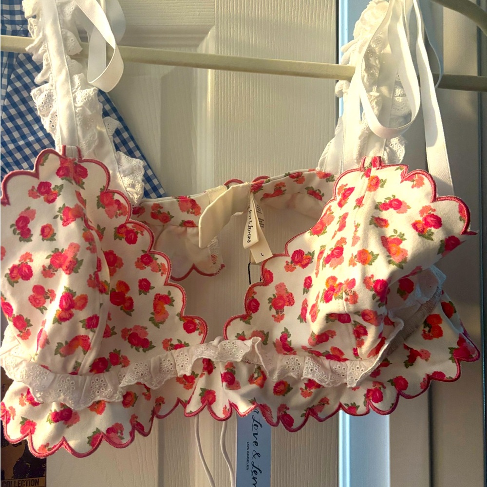 NWT For Love & Lemons cherry bralette